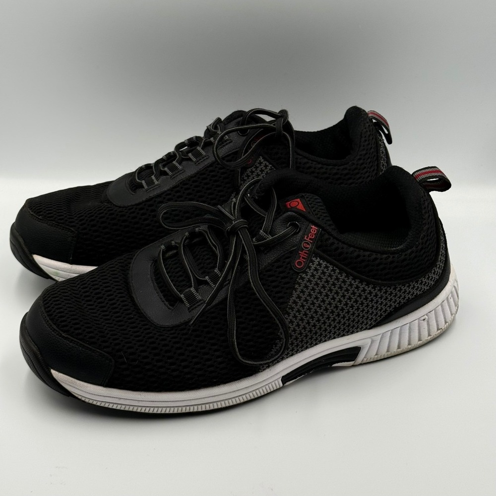 Orthofeet 617 Sprint Mens 11 XX-Wide 6E Black Mesh Orthopedic‎ Walking Shoes